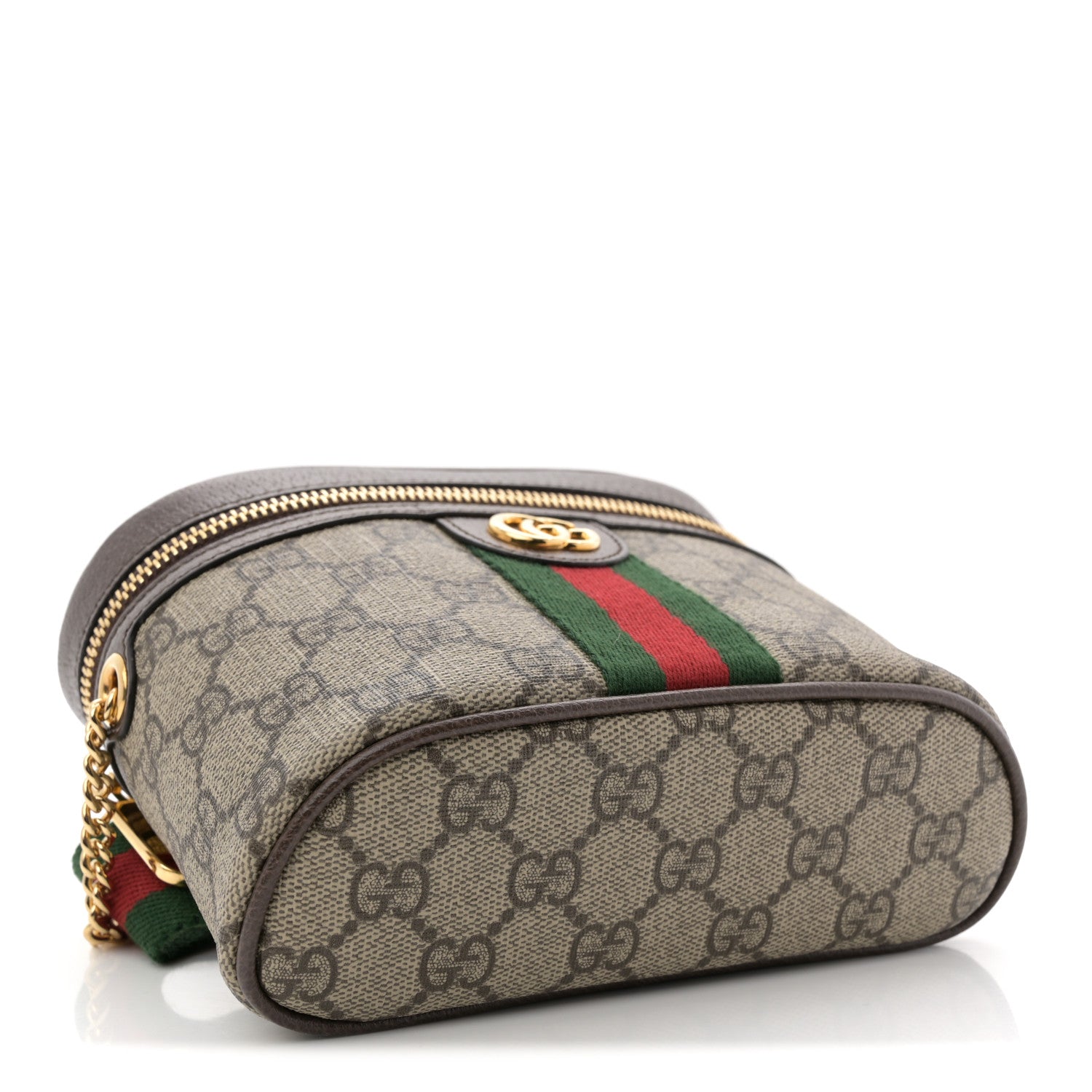 Gucci GG Supreme Monogram Textured Dollar Calfskin Web Ophidia Belt Bag 110 44 Beige Ebony New Acero 4 of 10