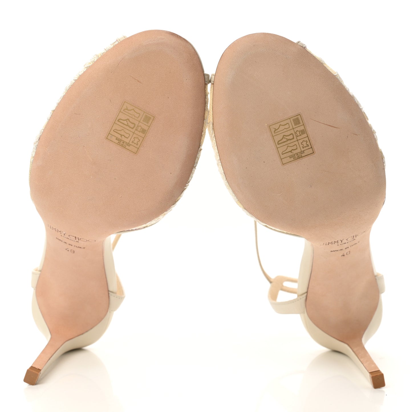 Pearl Floral Lace Sacora 85 Sandals 40 Ivory White
