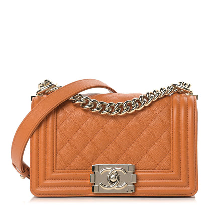 Chanel Caviar Quilted Small Boy Flap Light Brown 1 of 12