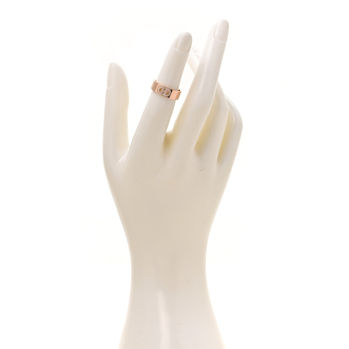 Hermes 18K Rose Gold Diamond PM H D'Ancre Ring 49 5 2 of 5