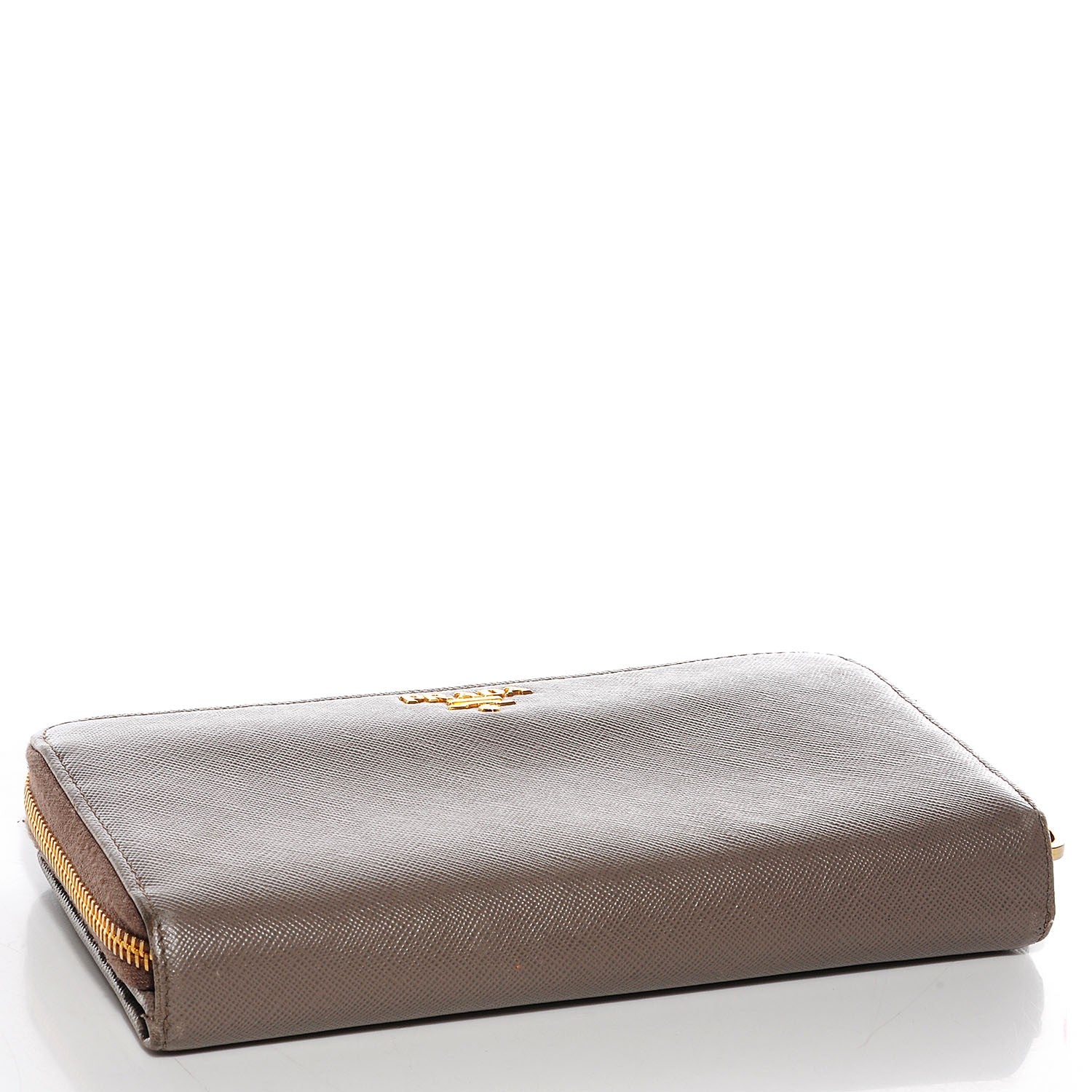 Prada Saffiano Metal Zip Around Wallet Argilla 4 of 8