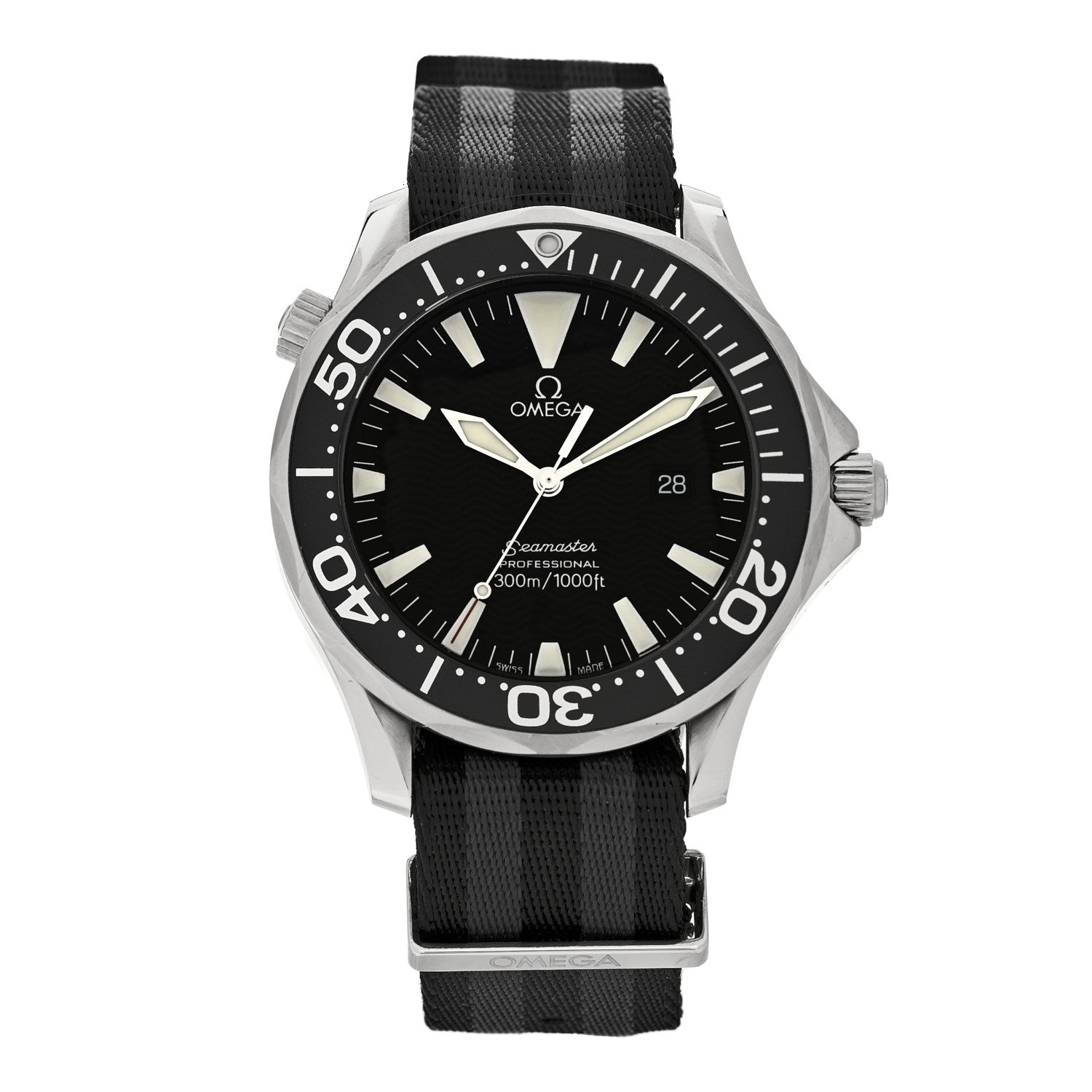 Omega Stainless Steel Fabric 41mm Seamaster Professional 300M Diver Quartz Watch Black 2264.50 1 of 4