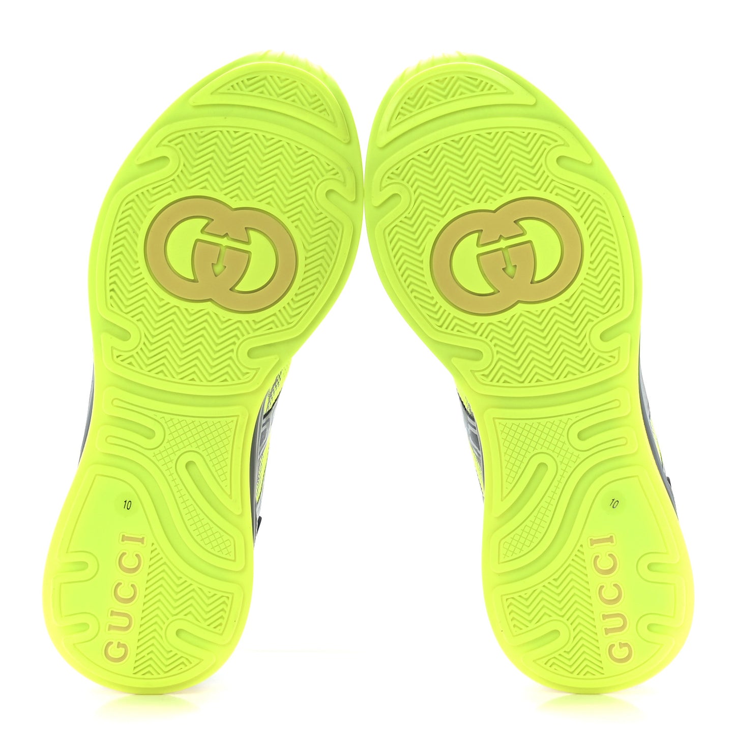 Fabric Mens Ultrapace R Mid Top Sneakers 10 Grey Neon Yellow Silver Loess