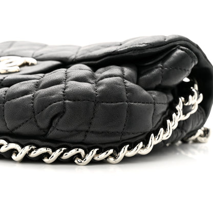 Chanel Washed Lambskin Quilted Mini Chain Around Flap Black 10 of 19