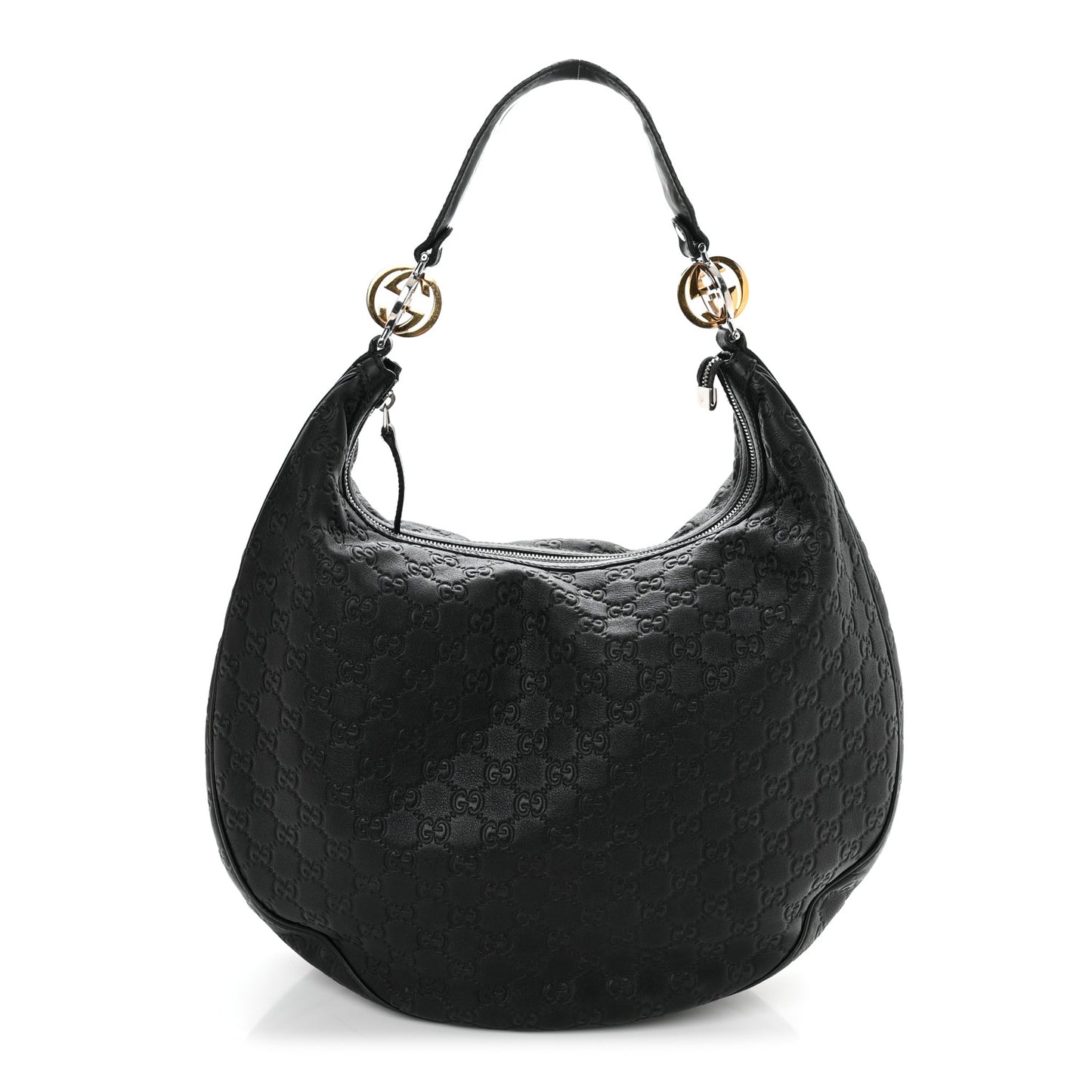 Guccissima Large GG Twins Hobo Black