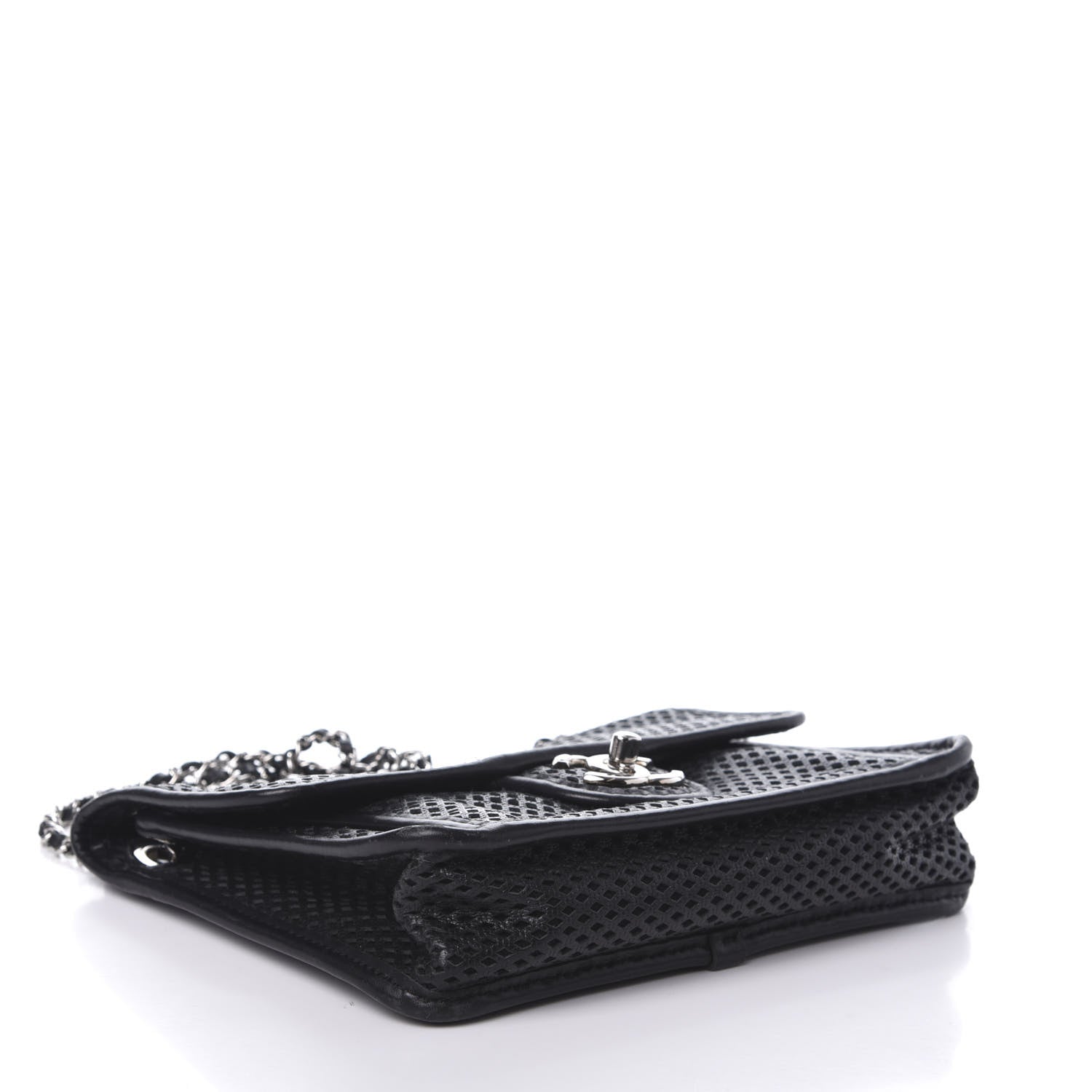 Chanel Metallic Perforated Calfskin Small Up In The Air Flap Black 6 of 18