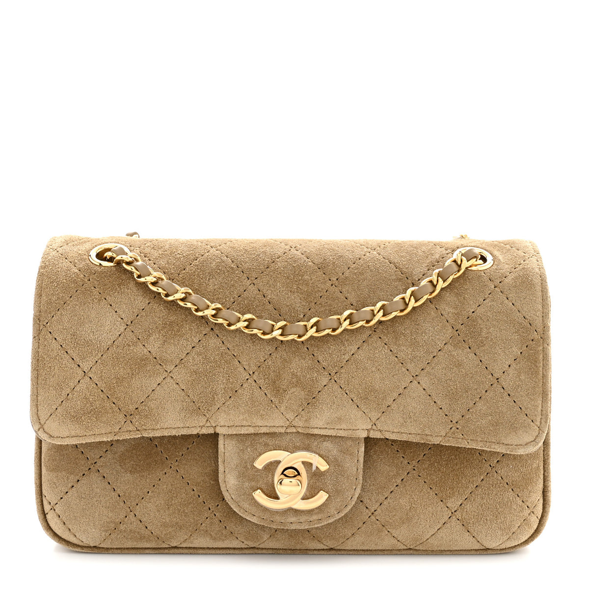 Chanel Suede Calfskin Mini Souplissimo Flap Dark Beige 1 of 11
