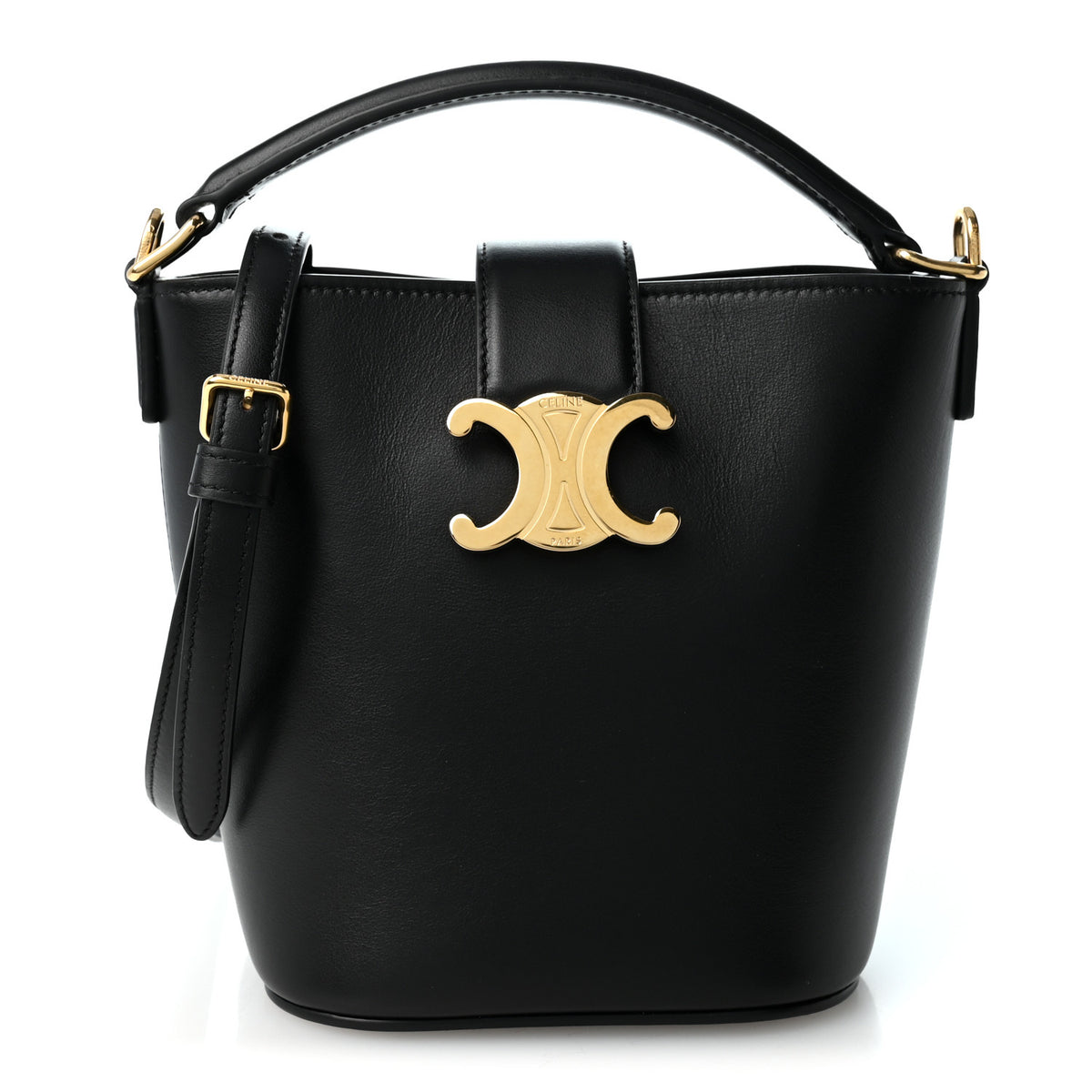 Smooth Calfskin Triomphe Mini Louise Bag Black
