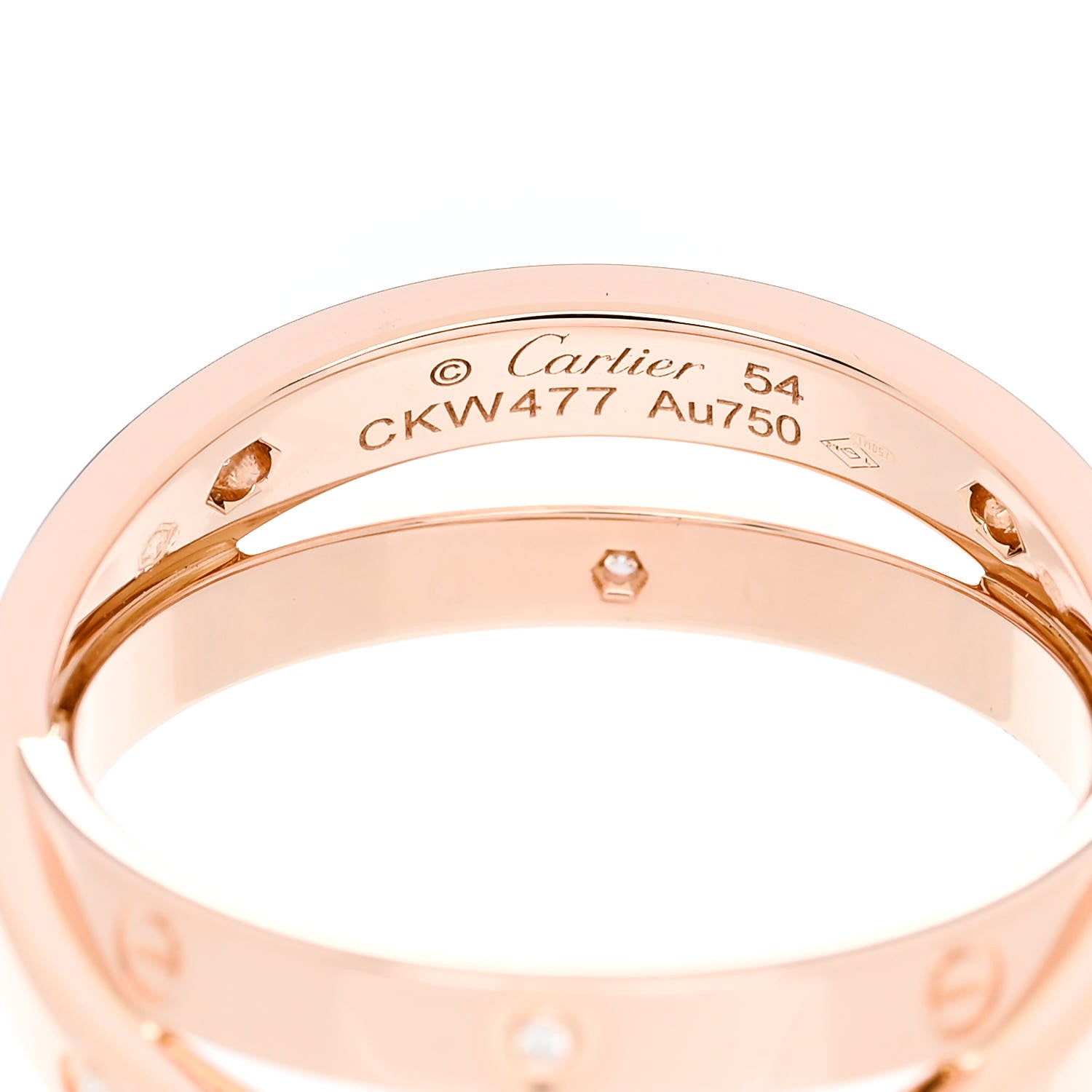 Cartier 18K Pink Gold 6 Diamond LOVE Ring 54 7 6 of 7