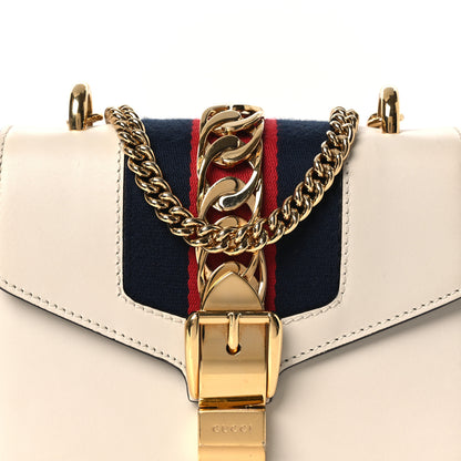 Gucci Calfskin Mini Sylvie Chain Shoulder Bag White 8 of 13