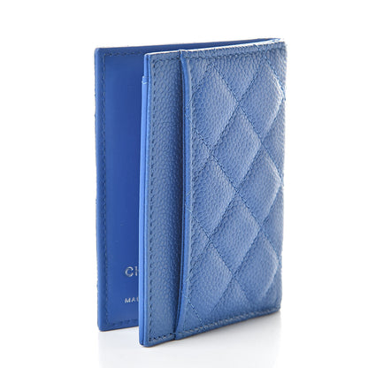 Chanel Caviar Quilted Card Holder Wallet Blue 3 of 8