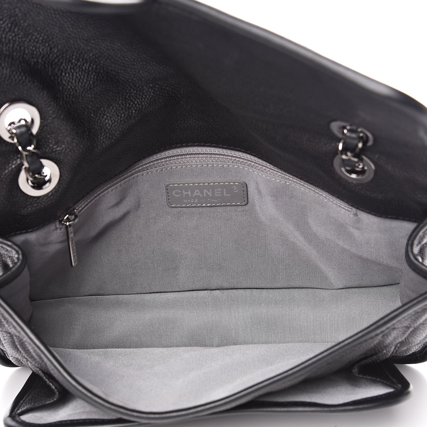 Caviar Quilted Medium French Riviera Flap Black