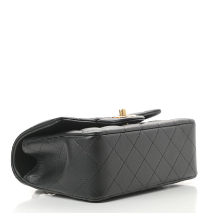 Chanel Lambskin Quilted Mini Top Handle Rectangular Flap Black 4 of 12