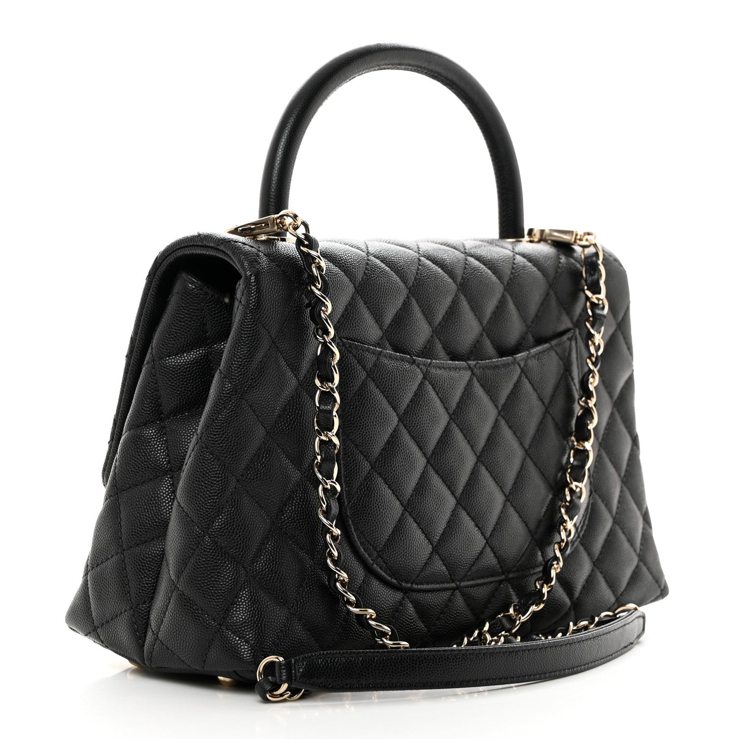 Chanel Caviar Quilted Small Coco Handle Flap Black 4 of 16
