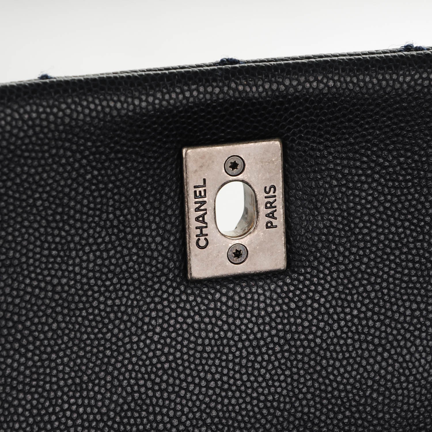 Chanel Caviar Lizard Quilted Small Coco Handle Flap Navy 5 of 9
