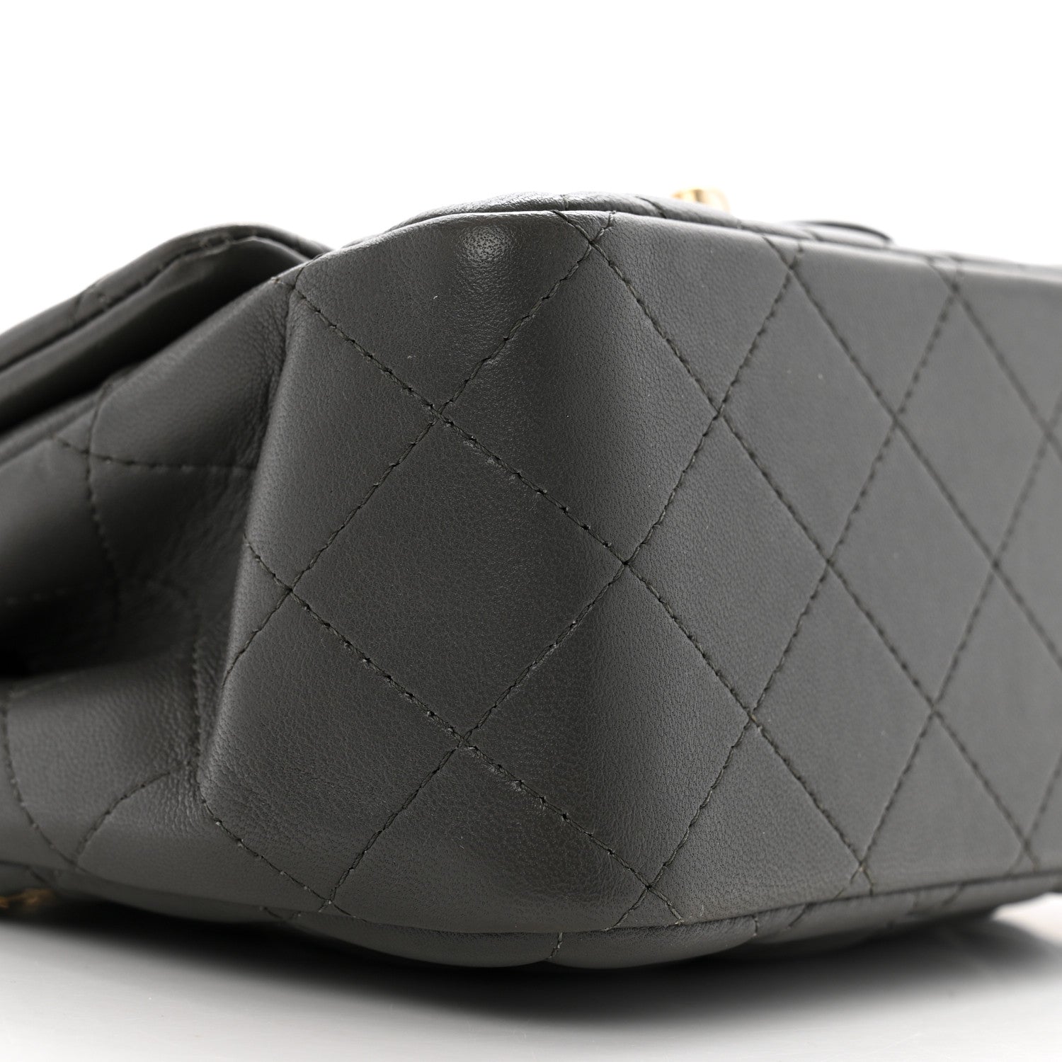 Chanel Lambskin Quilted Mini Square Flap Dark Grey 9 of 13