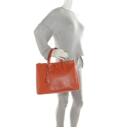 Prada Saffiano Large Galleria Double Zip Tote Papaya 2 of 11