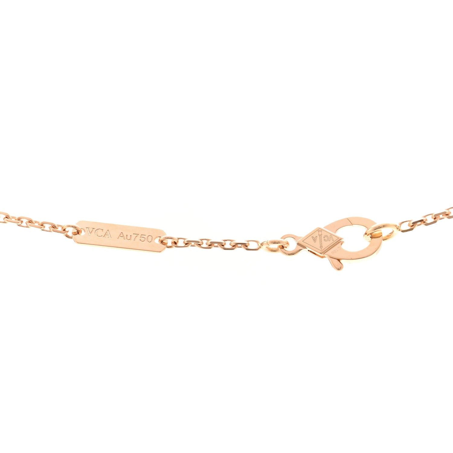 Van Cleef & Arpels 18K Rose Gold Gray Mother of Pearl Vintage Alhambra Pendant Necklace 4 of 5
