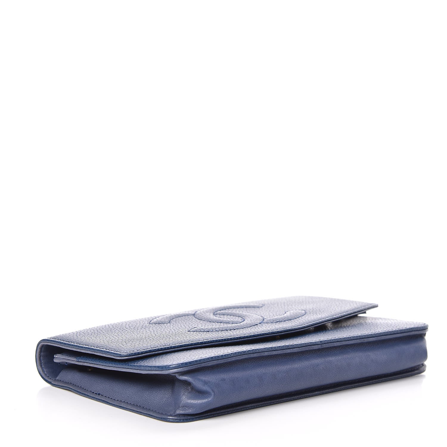 Chanel Caviar Timeless CC Wallet On Chain WOC Navy Blue 4 of 11