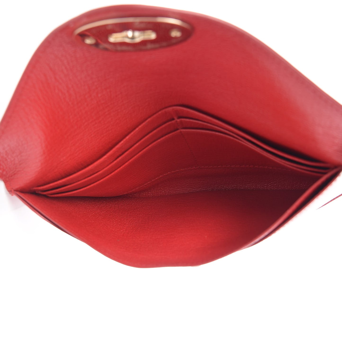 Shiny Goatskin Envelope Wallet Bright Red