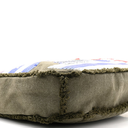Chanel Canvas Sequins Cubano Trip Hobo Khaki 9 of 10