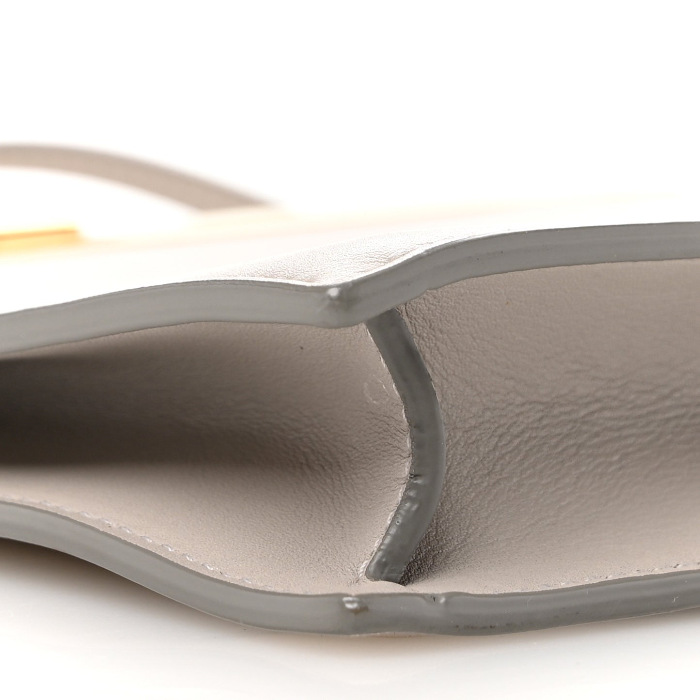 Smooth Calfskin Mini Clasp Bag Light Grey