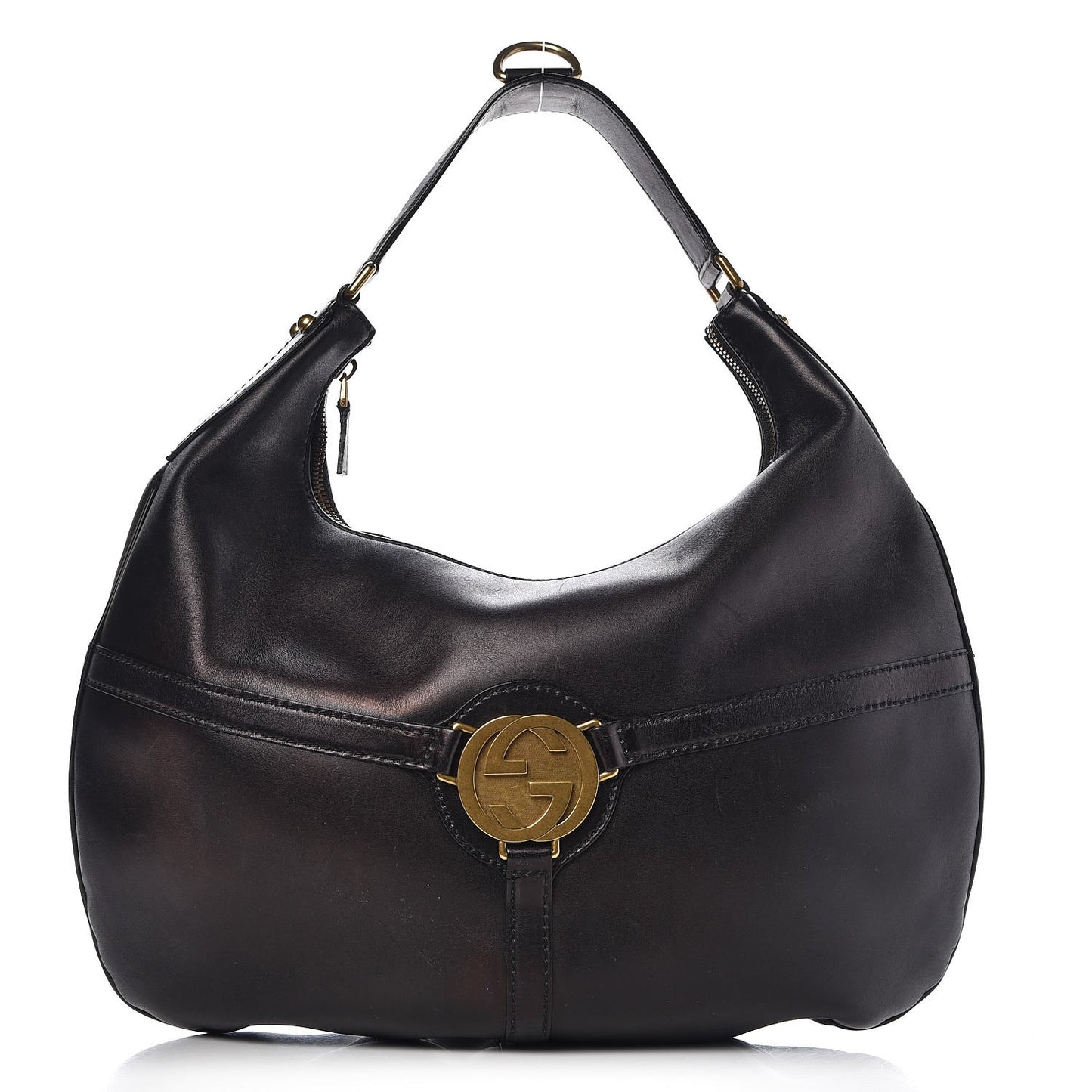 Calfskin GG Reins Hobo Black