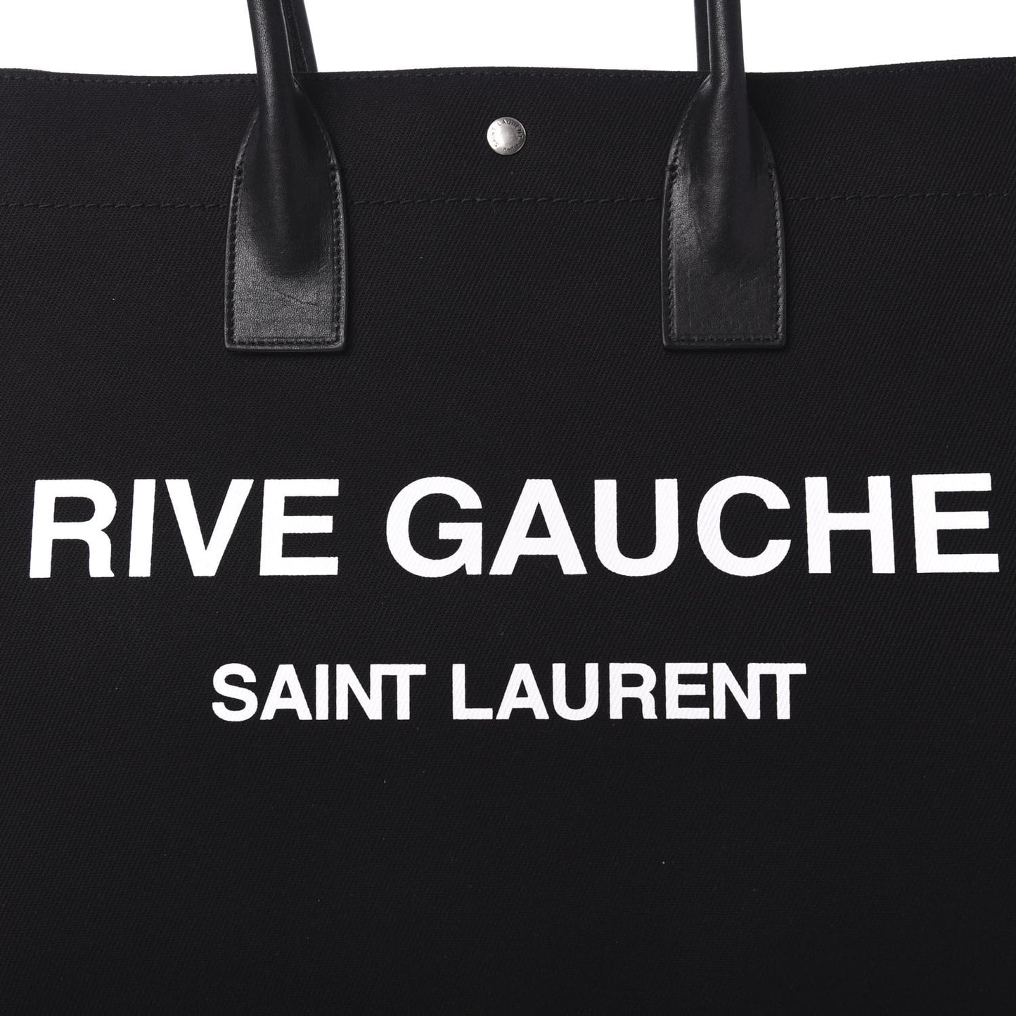 Linen Calfskin Rive Gauche Tote Black