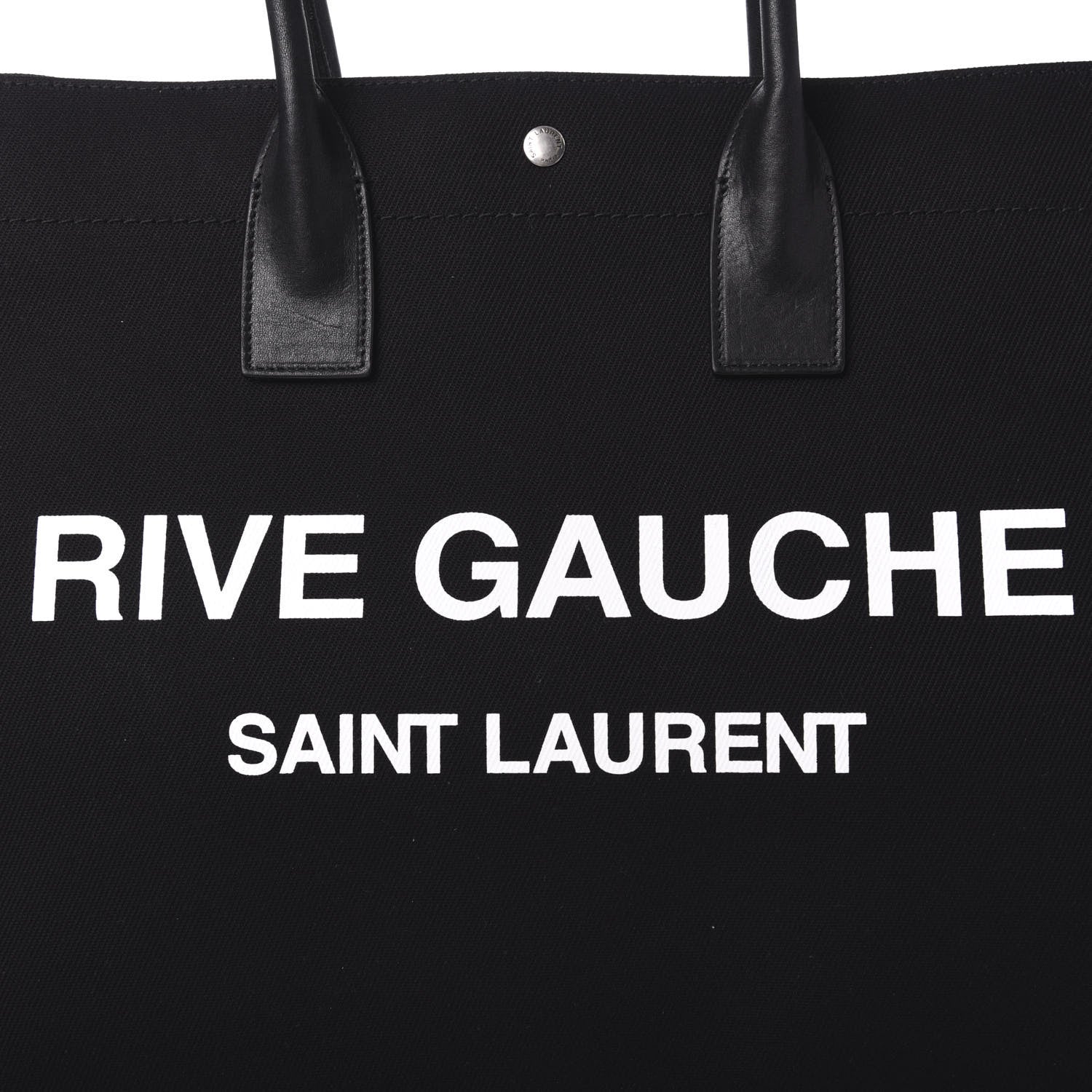 Saint Laurent Linen Calfskin Rive Gauche Tote Black 9 of 9