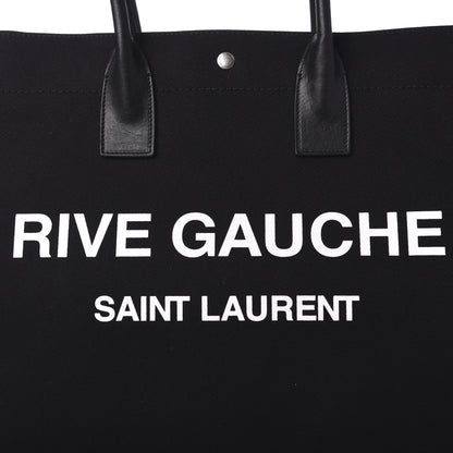 Saint Laurent Linen Calfskin Rive Gauche Tote Black 9 of 9
