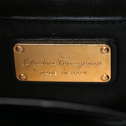 Salvatore Ferragamo Printed Calfskin Mini Ginny Shoulder Bag Black 5 of 5