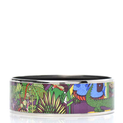 Hermes Enamel Printed Wide Animapolis Bracelet 70 Au Paradis 3 of 6