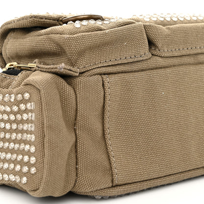 Marc Jacobs Cotton Canvas Crystal Embellished The Cargo Bag Slate Green 9 of 10