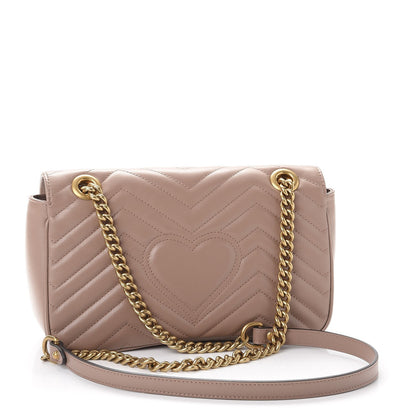 Gucci Calfskin Matelasse Small GG Marmont Shoulder Bag Porcelain Rose 3 of 8