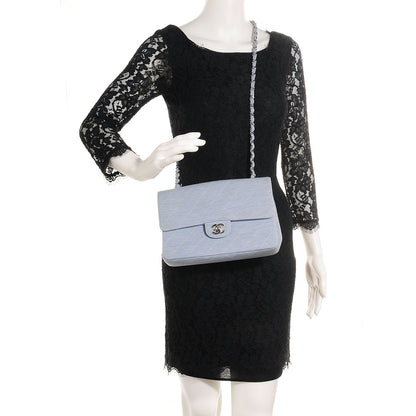 Chanel Jersey Quilted Medium Single Flap Blue 2 of 7