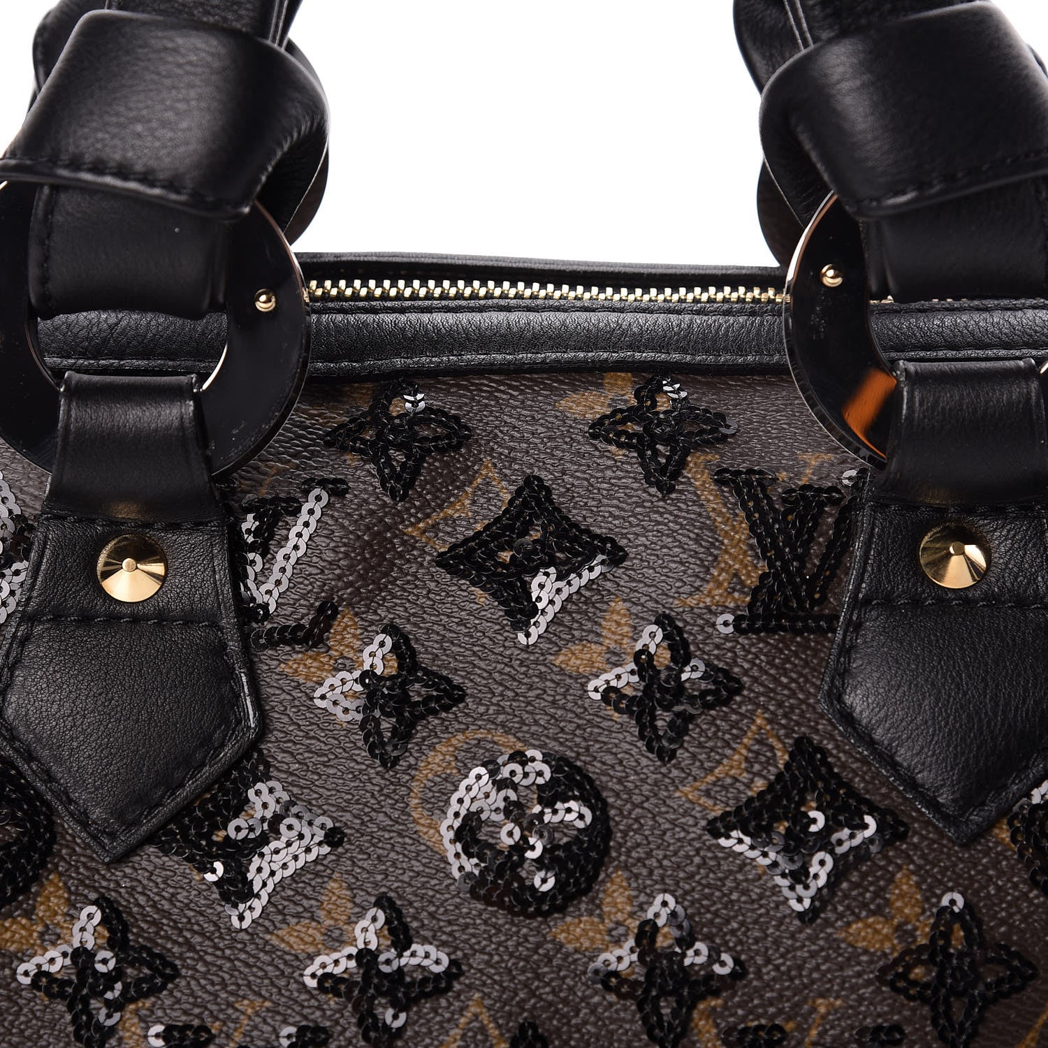 Louis Vuitton Monogram Sequins Eclipse Speedy 28 Black 8 of 11
