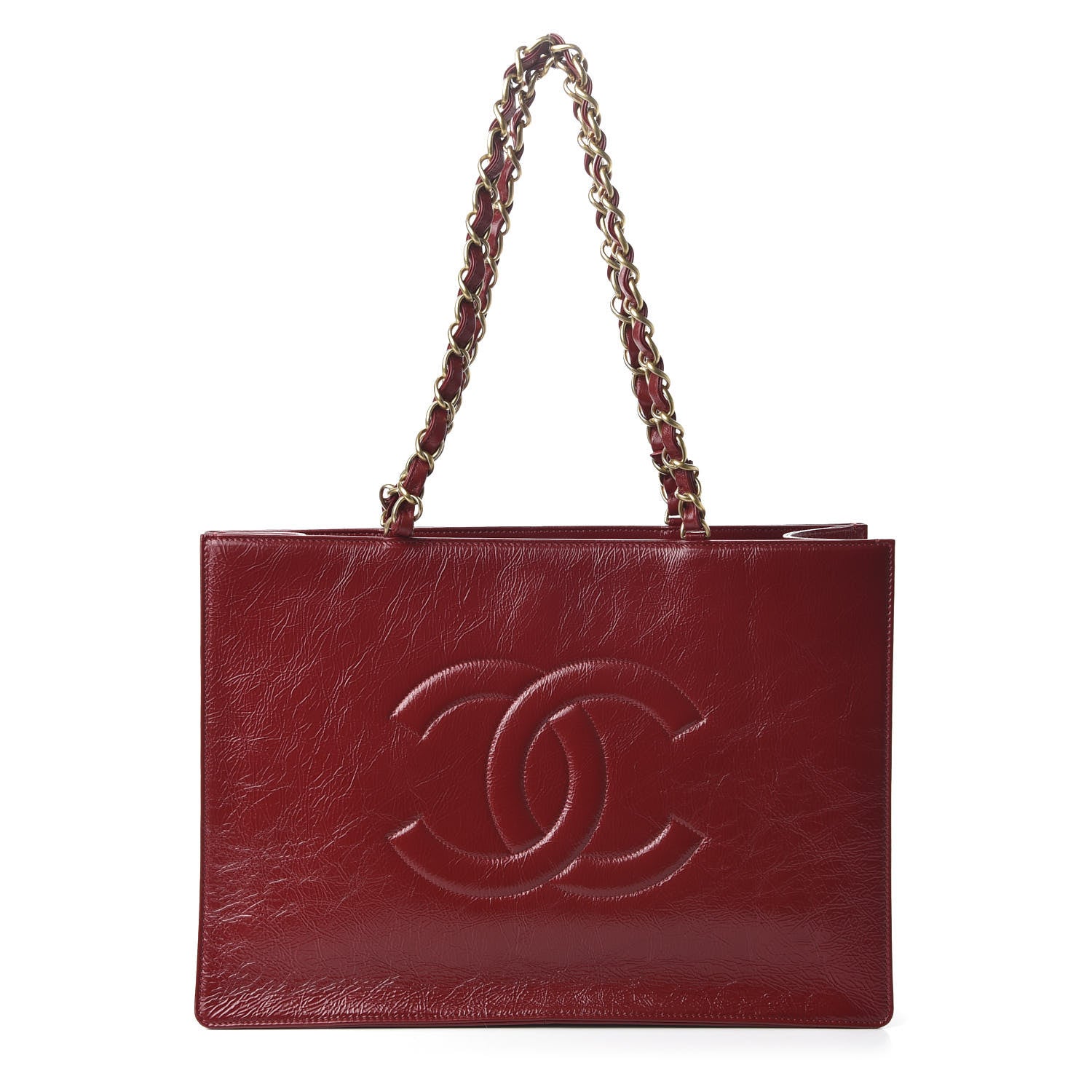 Chanel Shiny Aged Calfskin Shopping Bag Red 1 of 11