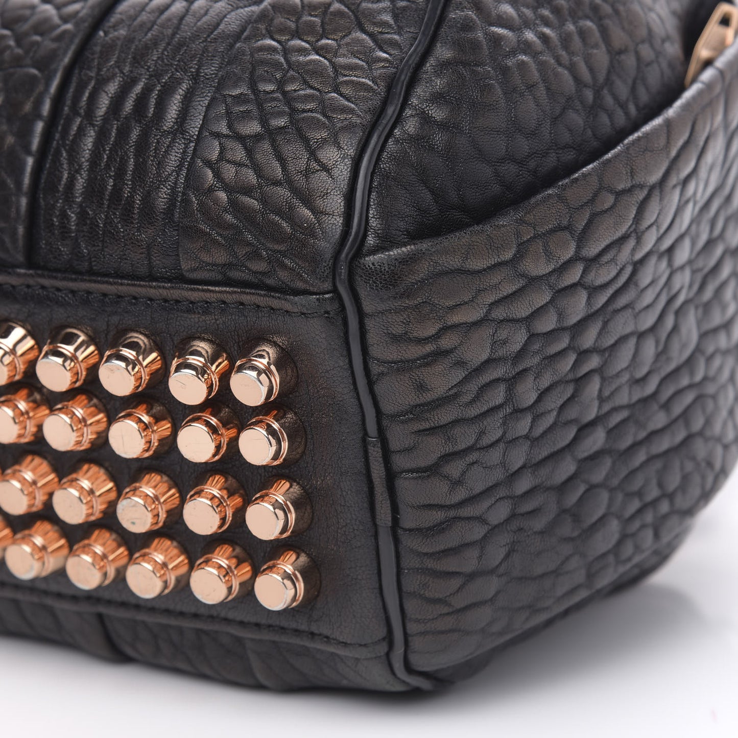 Pebbled Lambskin Rockie Black Rose Gold Hardware