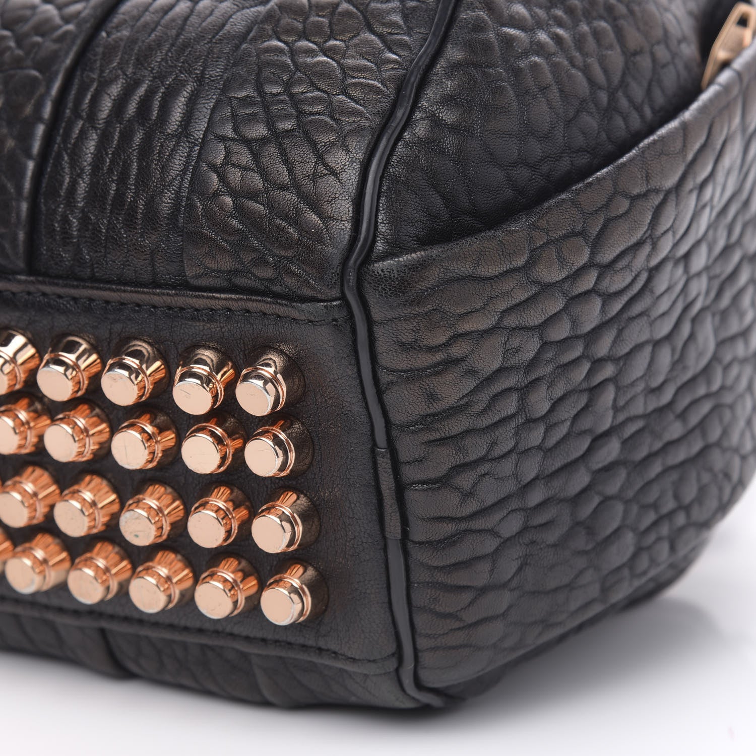 Alexander Wang Pebbled Lambskin Rockie Black Rose Gold Hardware 10 of 16