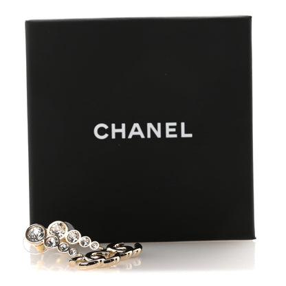 Chanel Crystal CC Drop Earrings Gold 5 of 5
