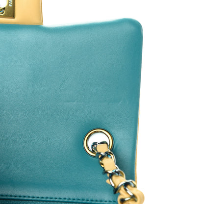 Chanel Lambskin Quilted Mini Rectangular Flap Yellow Blue 11 of 12