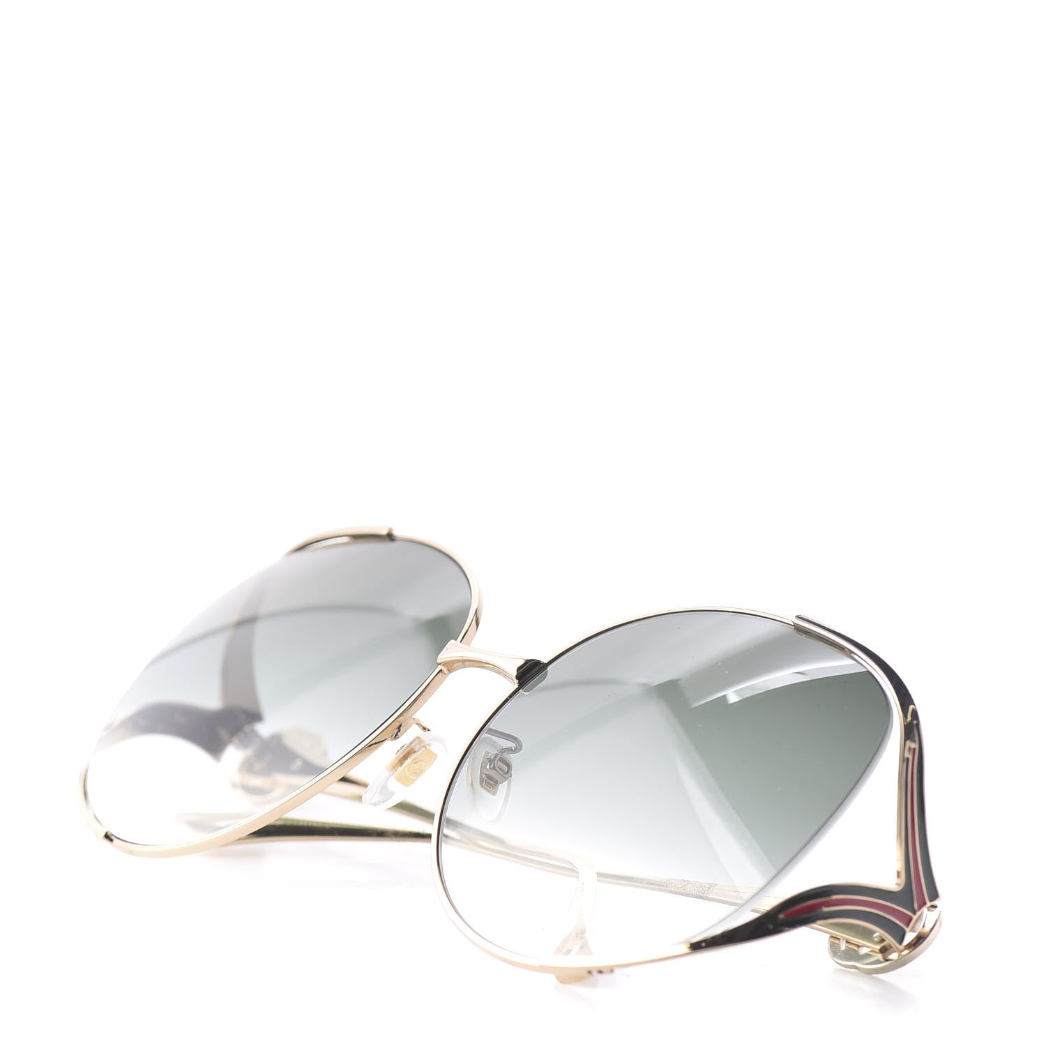 Gucci Metal Oversized Round Frame GG0225S Sunglasses Gold 11 of 12