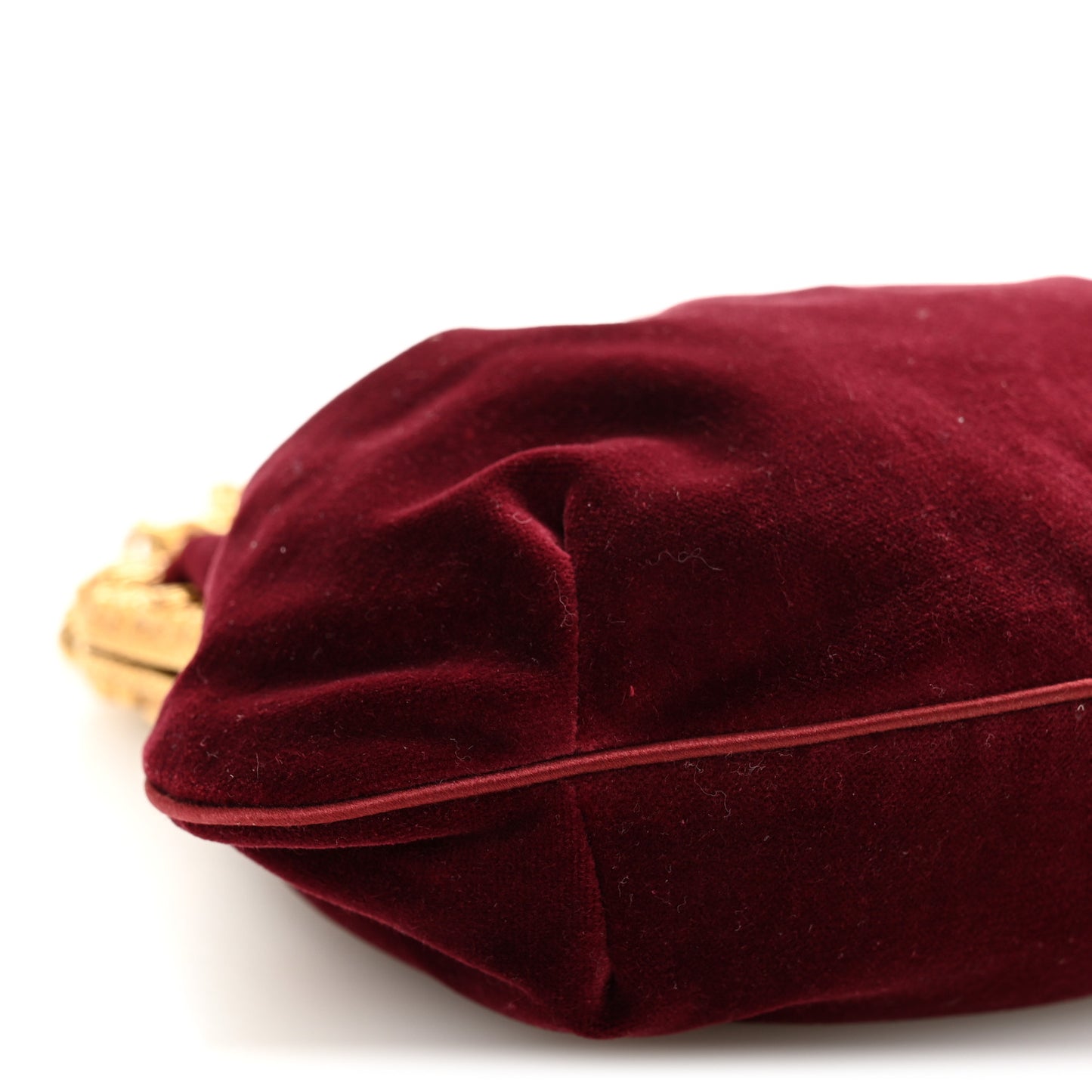 Velvet Chain Clutch Burgundy
