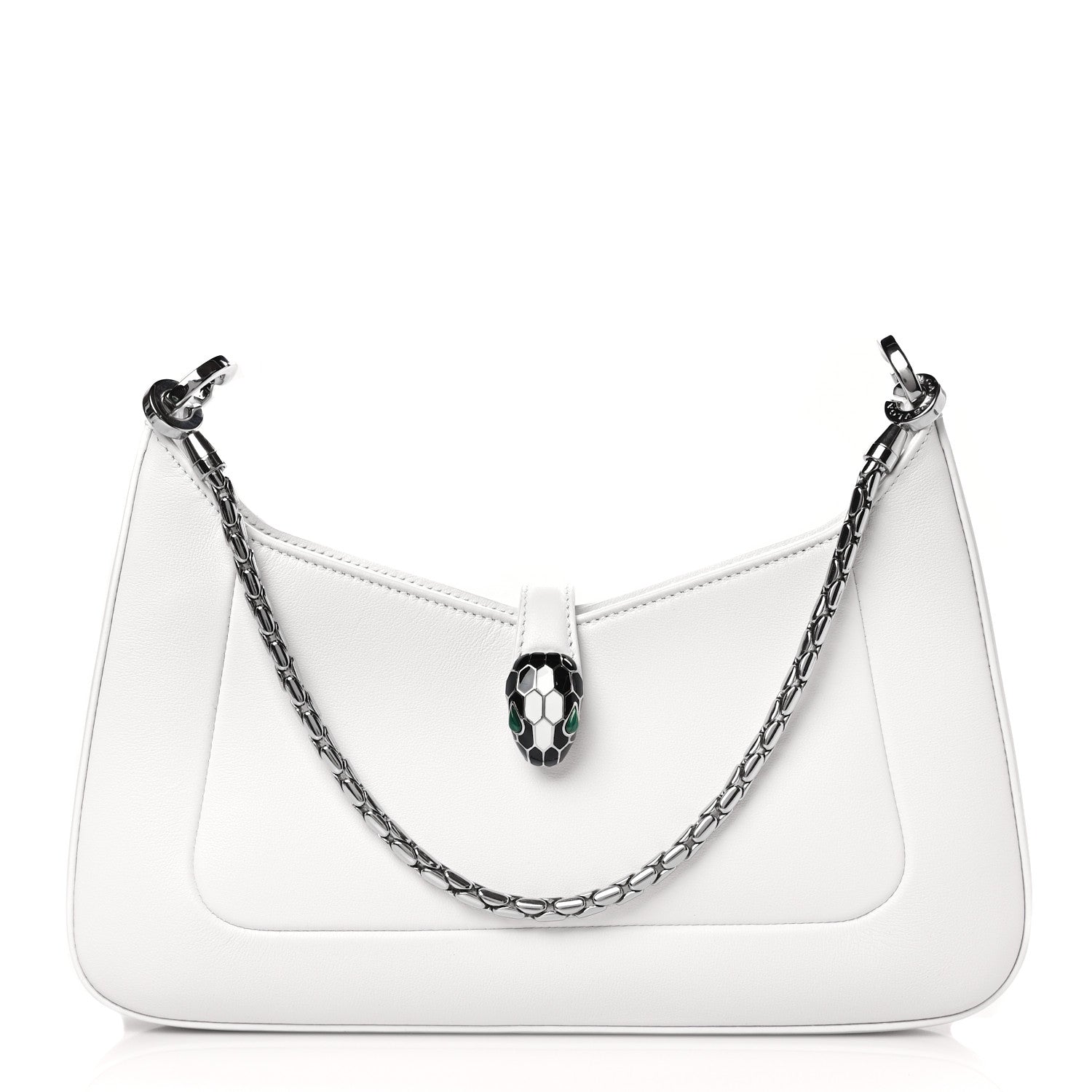 Bulgari Calfskin Serpenti Baia Shoulder Bag White 1 of 8