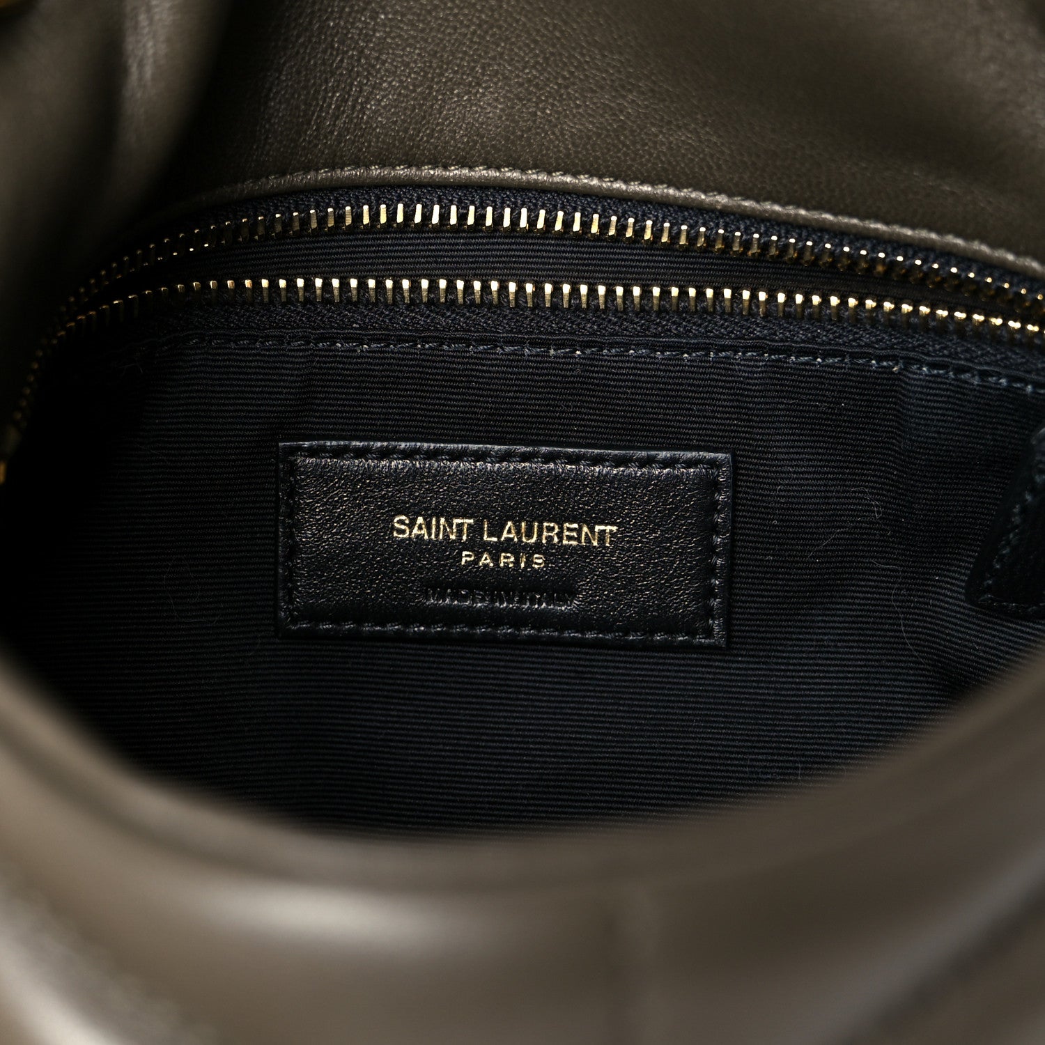 Saint Laurent Lambskin Quilted Toy Loulou Puffer Monogram Chain Satchel Khaki 6 of 11