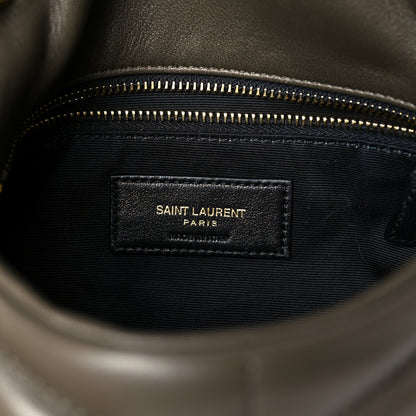Saint Laurent Lambskin Quilted Toy Loulou Puffer Monogram Chain Satchel Khaki 6 of 11