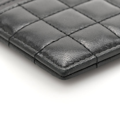 Saint Laurent Lambskin Carre Quilted Cassandre Credit Card Case Black 8 of 10