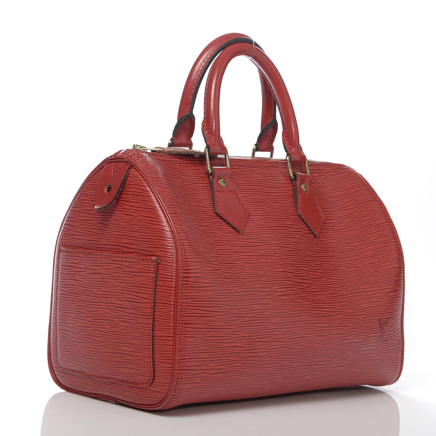 Louis Vuitton Epi Speedy 25 Castillan Red 3 of 14