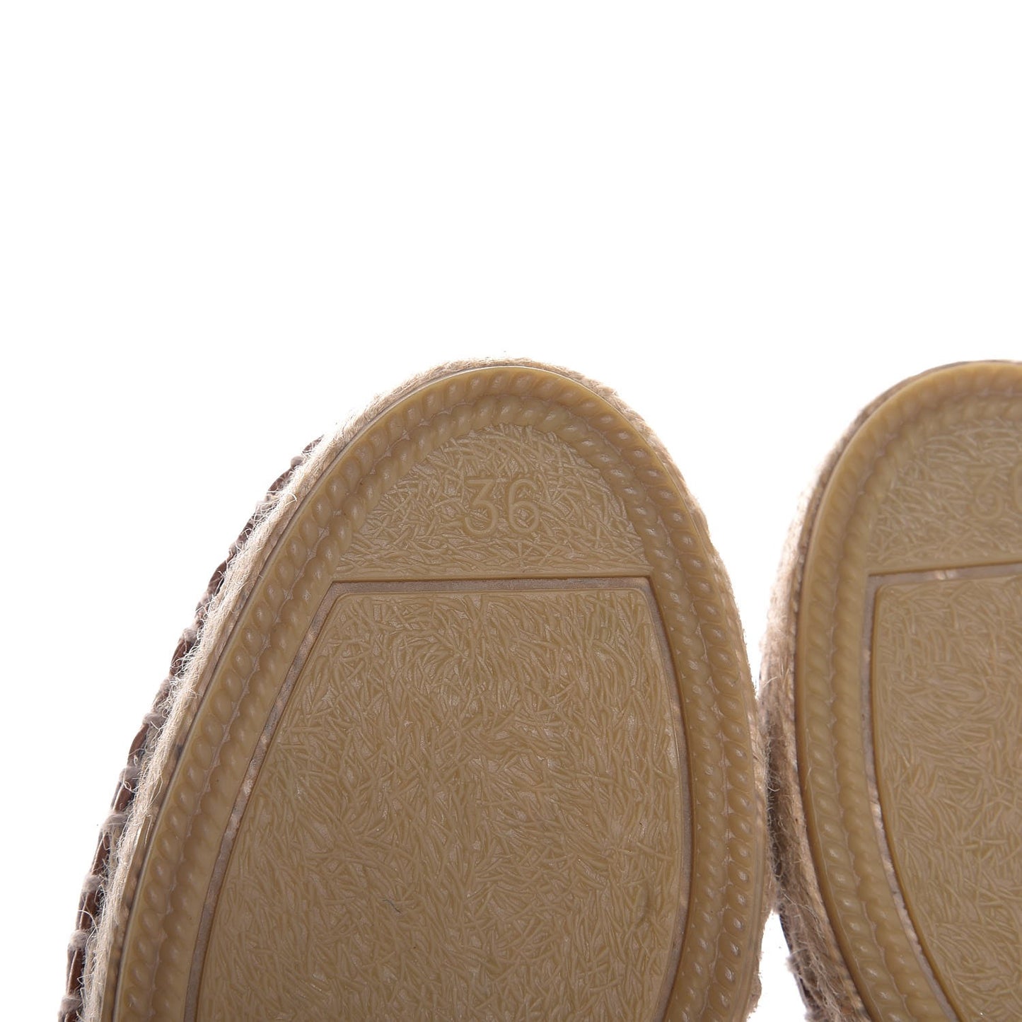 Calfskin Embossed Repeat Espadrilles 36 Tan