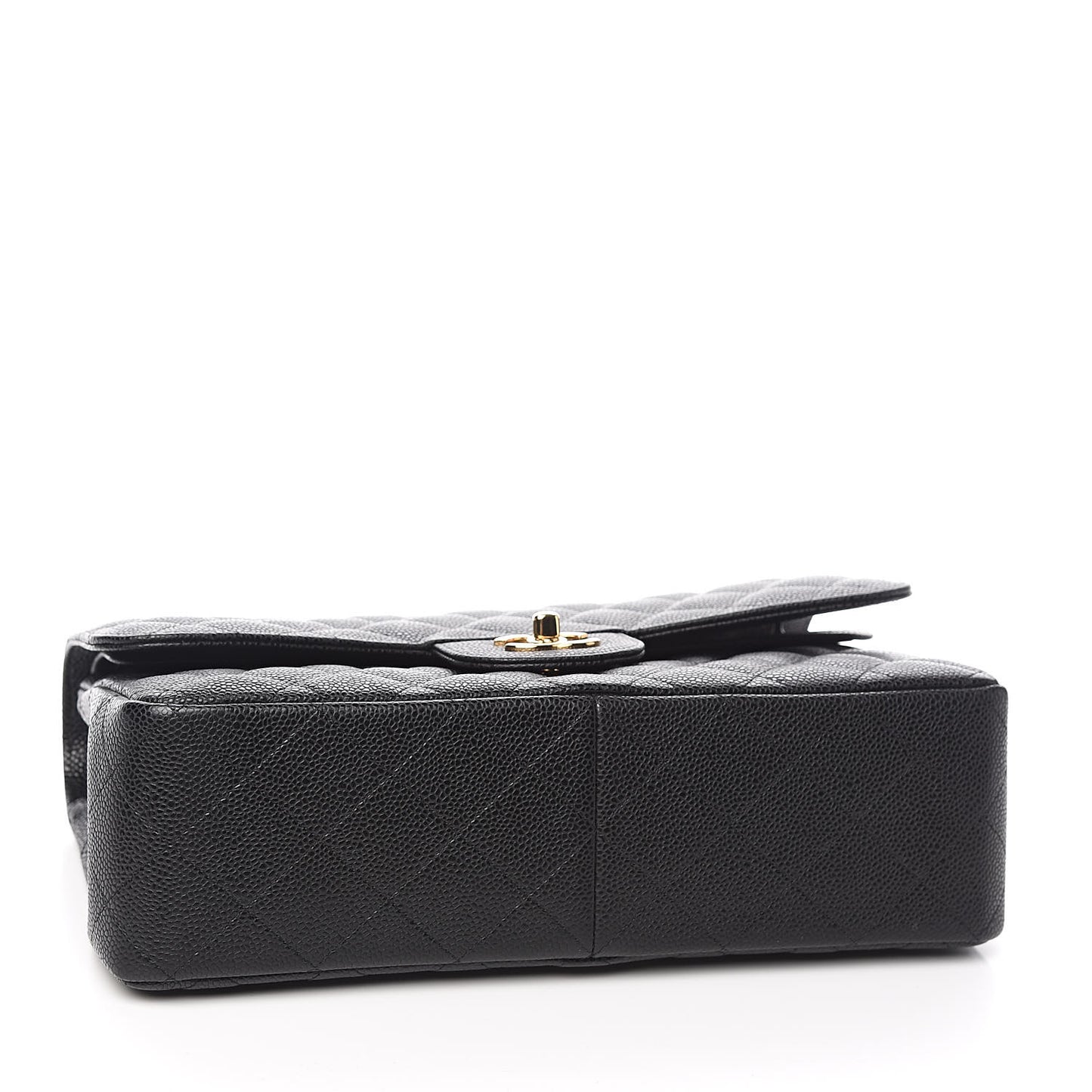 Caviar Quilted Jumbo Double Flap Black